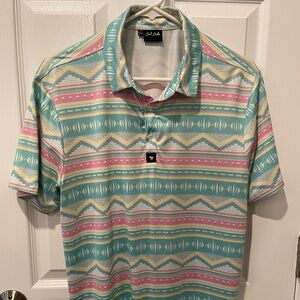 Bad Birdie Pastel Pattern Polo Shirt